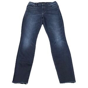 Mother High Waisted Looker Ankle Fray Skinny Jeans Last Call Dark Wash Denim 29